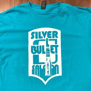 Silver Bullet Saloon Houston - handmade gay vintage logo on 100% Cotton T-Shirt